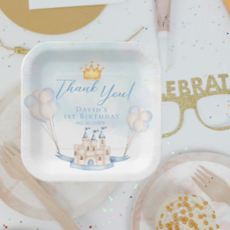 Assiettes En Carton Little Prince Fairytale Castle Crown 1er anniversa