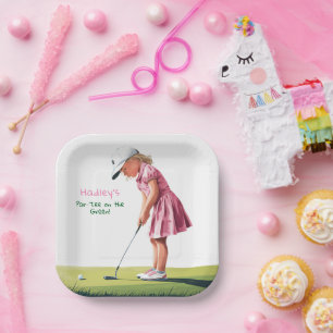 Assiettes En Carton Little Pro En rose : Anniversaire sur le vert