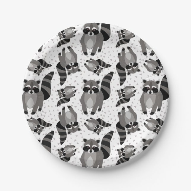 Assiettes En Carton Little Raccoon Rascal vient dîner (Devant)