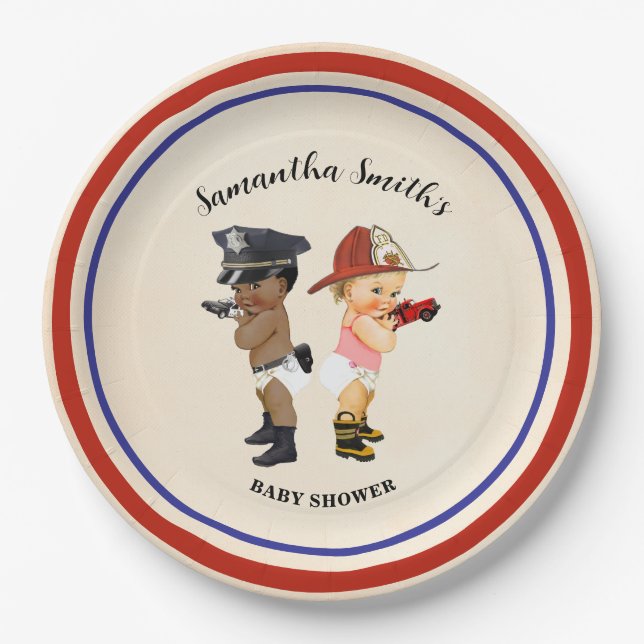 Assiettes En Carton Little Recruit on the Way Baby Shower Paper Plates (Devant)