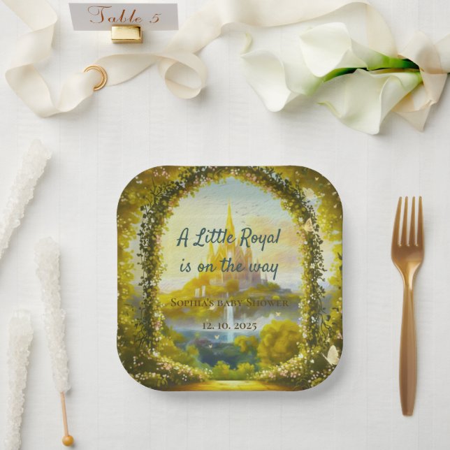 Assiettes En Carton Little Royal est sur le chemin | Fairytale Princes (Mariage)