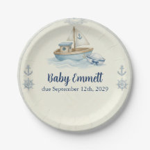 Little Sailor Aboard Blue Baby Shower