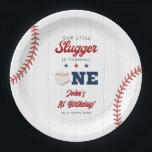 Assiettes En Carton Little Slugger Baseball 1st Birthday<br><div class="desc">These fun baseball themed 1st birthday party paper plates can be personalized with all your special birthday party details. Designed by Thisisnotme©</div>