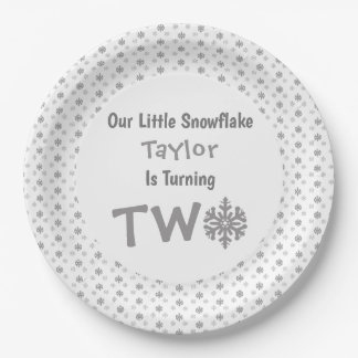 Assiettes En Carton Little Snowflake 2e anniversaire