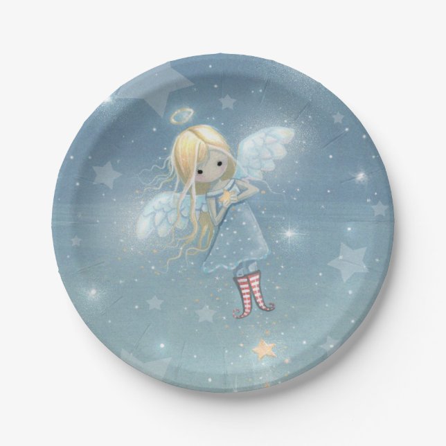 Assiettes En Carton Little Star Angel Holiday Art (Devant)