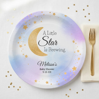 Assiettes En Carton Little Star is Brewing Dreamt Baby Shower