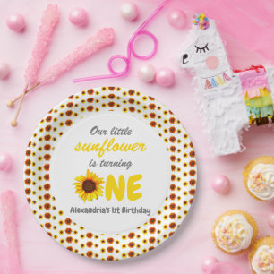 Assiettes En Carton Little Sunflower 1er anniversaire