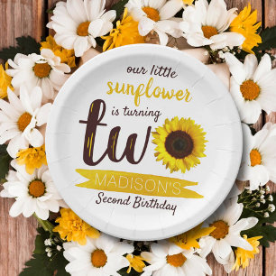 Assiettes En Carton Little Sunflower 2e anniversaire