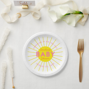 Assiettes En Carton Little Sunshine est sur le chemin Baby shower neut