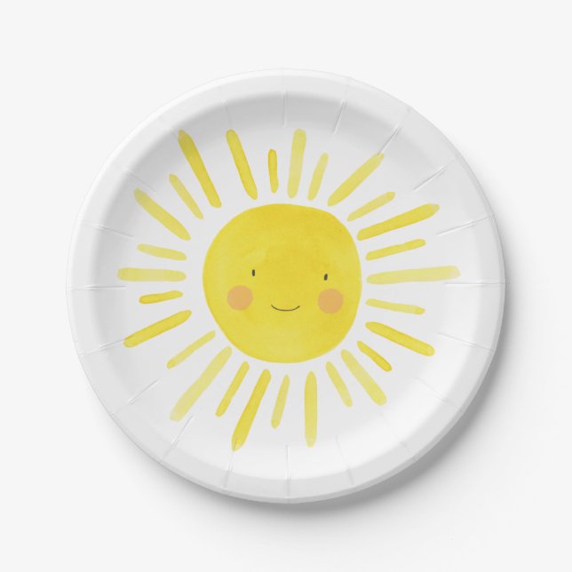 Assiettes En Carton Little Sunshine Party Yellow Sun (Devant)