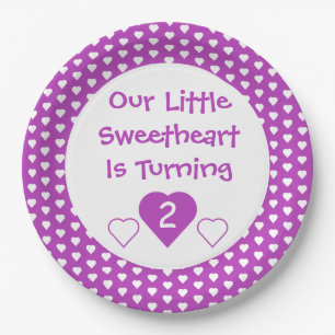 Assiettes En Carton Little Sweetheart 2e anniversaire