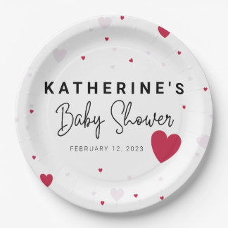 Assiettes En Carton Little Sweetheart - Le Baby shower de Valentine