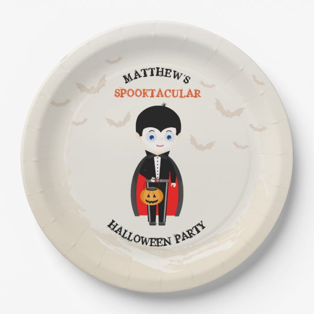 Assiettes En Carton Little Vampire Halloween (Devant)