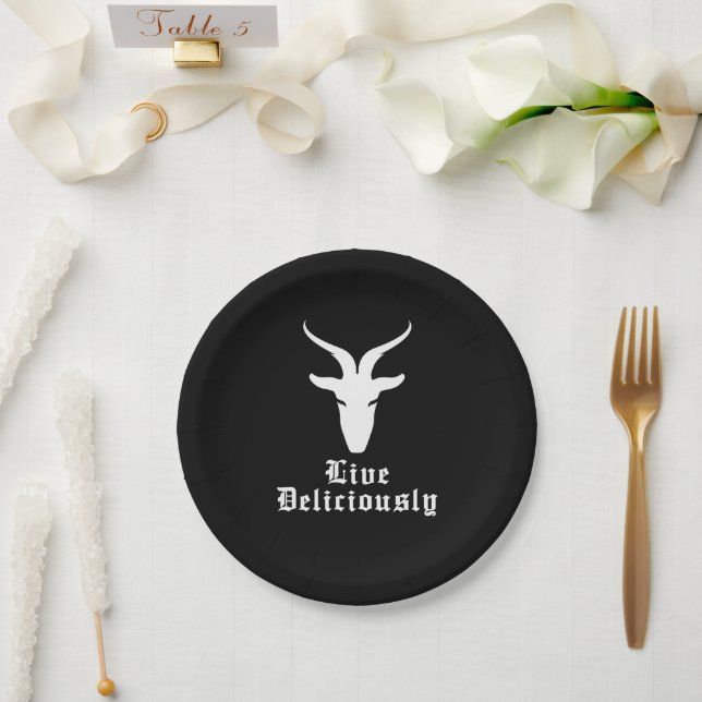Assiettes En Carton Live Delicieusement Black Phillip (Mariage)