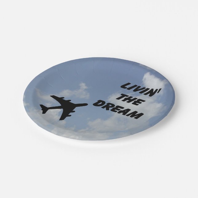 Assiettes En Carton Livin' the Dream plaques en papier (Angle)