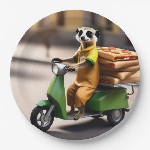 Assiettes En Carton Livraison De Pizza Meerkat Sur Tuk Tuk,