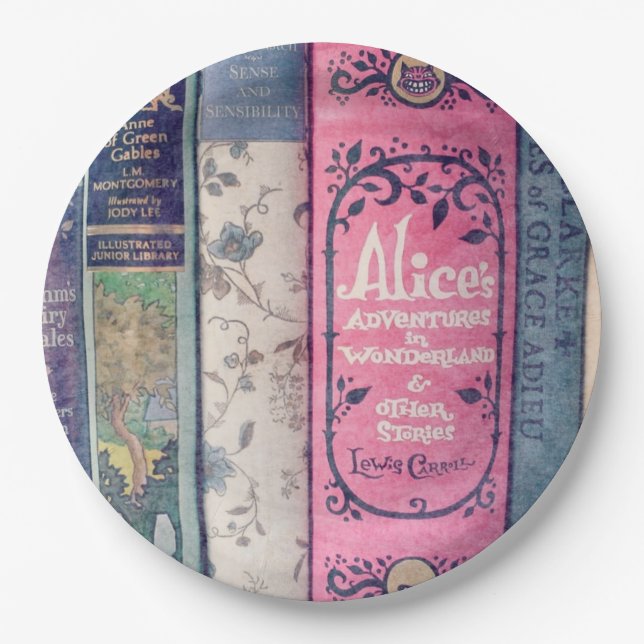 Assiettes En Carton Livre de contes/Alice dans la plaque à papier du (Devant)