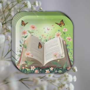Assiettes En Carton Livre de Jardin moderne Baby shower Floral