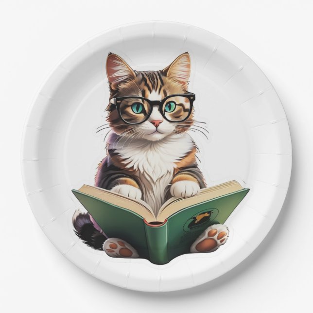 Assiettes En Carton Livre de lecture Cat (Devant)
