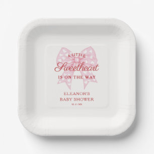 Assiettes En Carton Livre d'or du Baby shower Pink Bow
