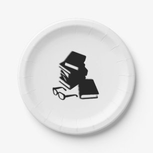 Assiettes En Carton Livres et lunettes