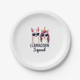 Assiettes En Carton Llamacorn Squad Funny Unicorn Llama Squad Christma
