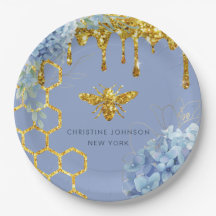 logo abeille et bleu hydrangea