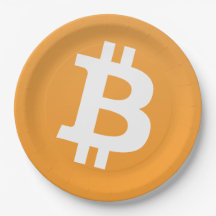 Logo classique de Bitcoin de plat de partie de