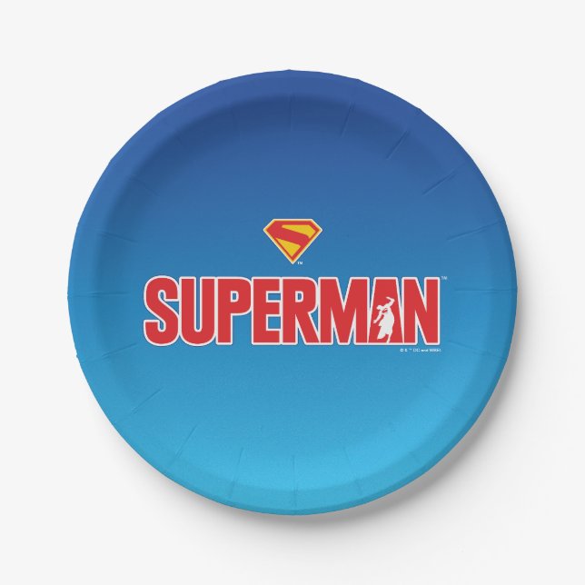 Assiettes En Carton Logo classique Superman Bold (Devant)