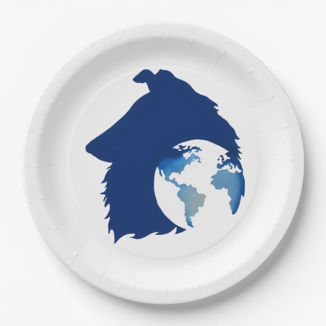 Assiettes En Carton logo ColliesWithoutBorder (Devant)