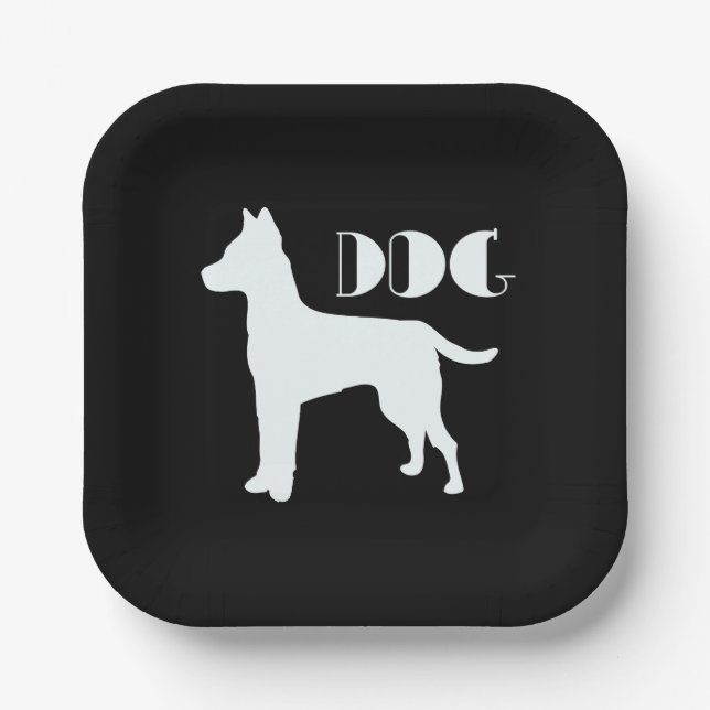 Assiettes En Carton Logo de chien (Recto)