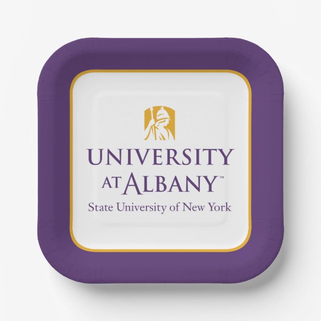 Assiettes En Carton Logo de l'Université d'Albany (Recto)