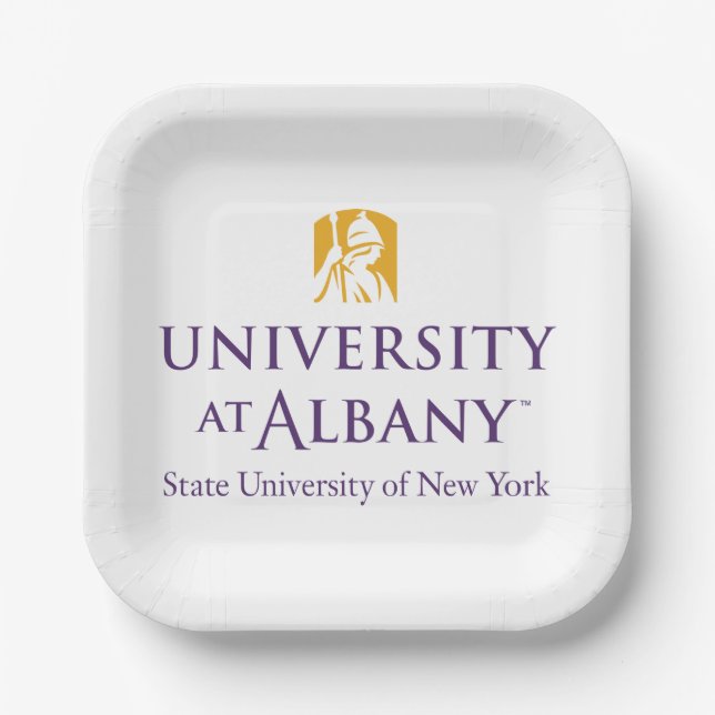 Assiettes En Carton Logo de l'Université d'Albany (Recto)