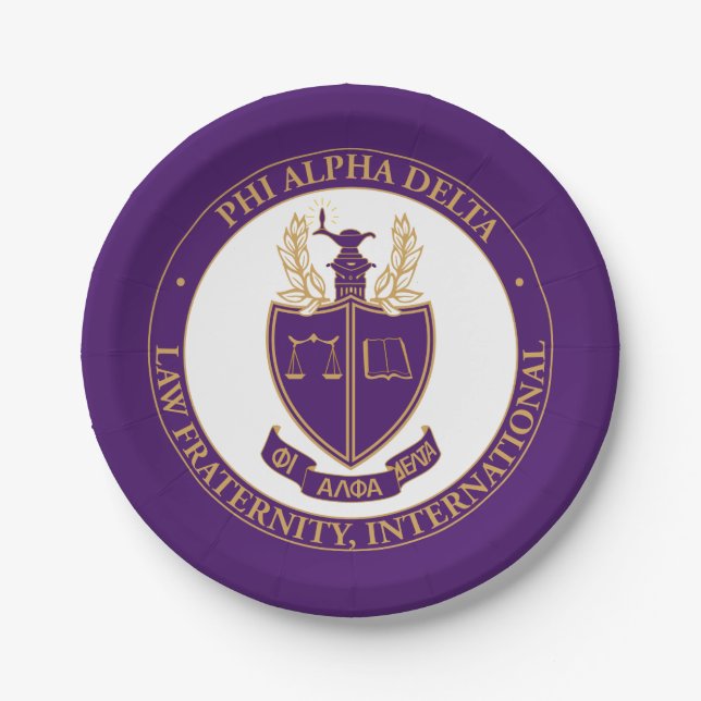 Assiettes En Carton Logo de Phi Alpha Delta (Devant)