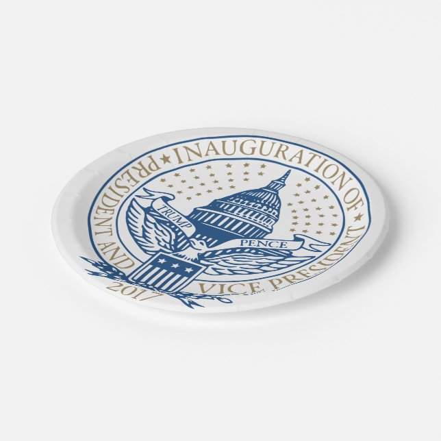 Assiettes En Carton Logo de Trump Pence 2017 pour l'investiture présid (Angle)