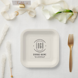 Assiettes En Carton Logo d'entreprise personnalisée moderne marque com