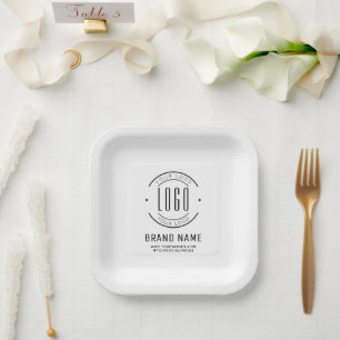 Assiettes En Carton Logo d'entreprise personnalisée moderne marque com