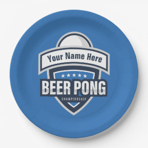Assiettes En Carton Logo du Championnat de Pong de bière personnalisab