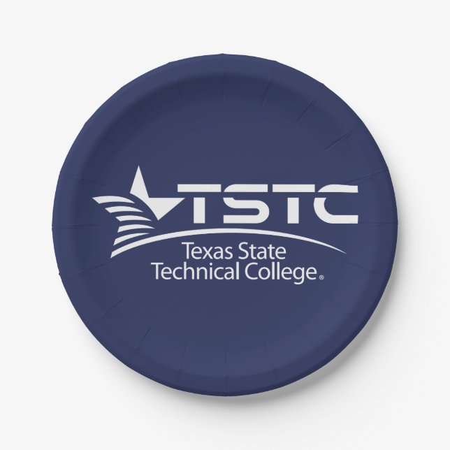 Assiettes En Carton Logo du Texas State Technical College (Devant)