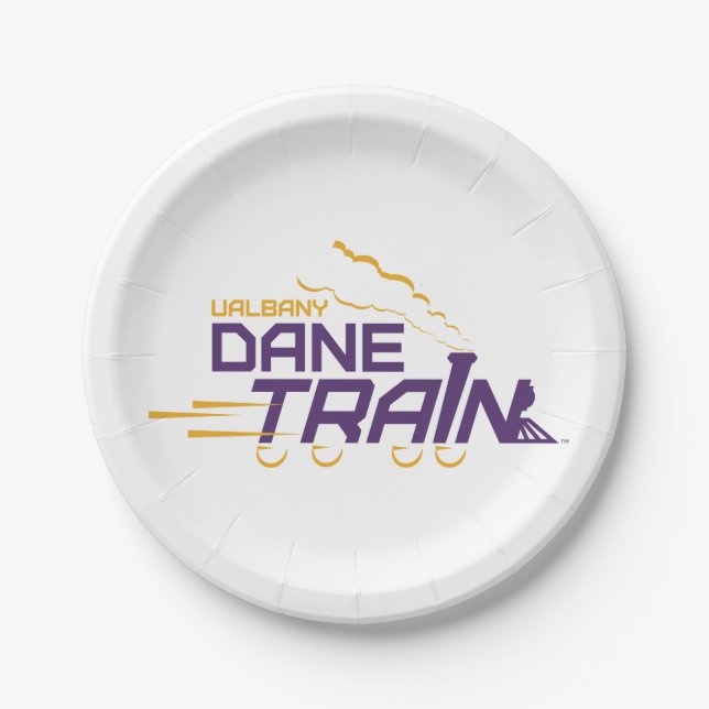 Assiettes En Carton Logo du train UAlbany Dane (Devant)