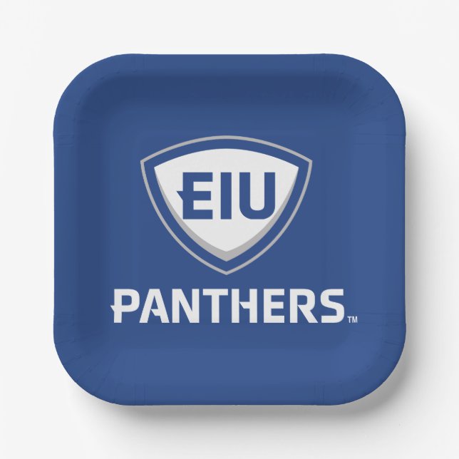 Assiettes En Carton Logo Eastern Illinois Panthers Shield & Wordmark (Recto)