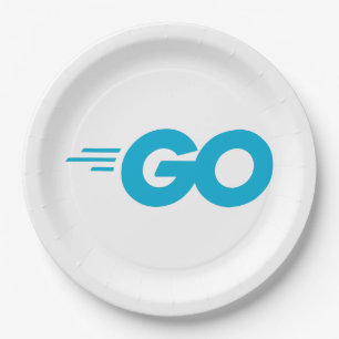 Assiettes En Carton Logo Golang (Go Programming Language)