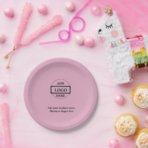 Assiettes En Carton Logo personnalisé simple et élégant ici société