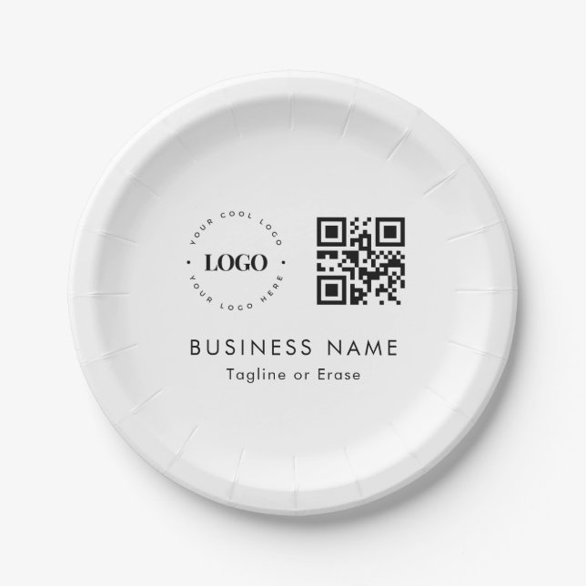 Assiettes En Carton Logo professionnel personnalisé QR Code Société Pa (Devant)