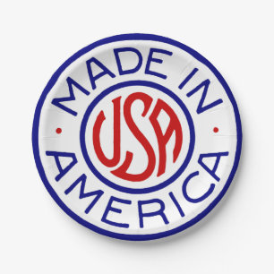 Assiettes En Carton Logo vintage USA Fabriqué En Amérique