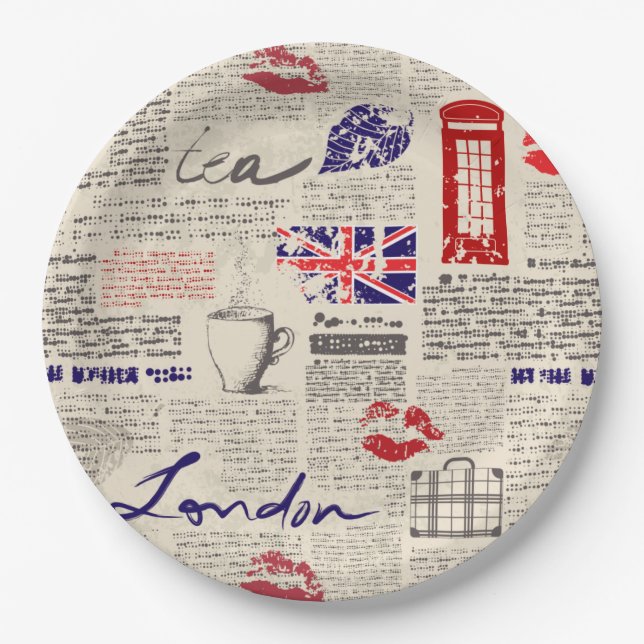Assiettes En Carton Londres, Angleterre (Devant)