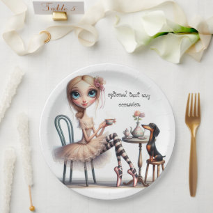 Assiettes En Carton longue gorge large Eyed Primitive Girl avec chien