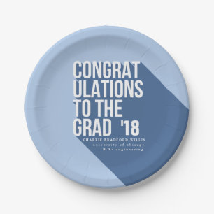 ASSIETTES EN CARTON LONGUE OMBRE DE FÉLICITATIONS À L'ÉPOQUE