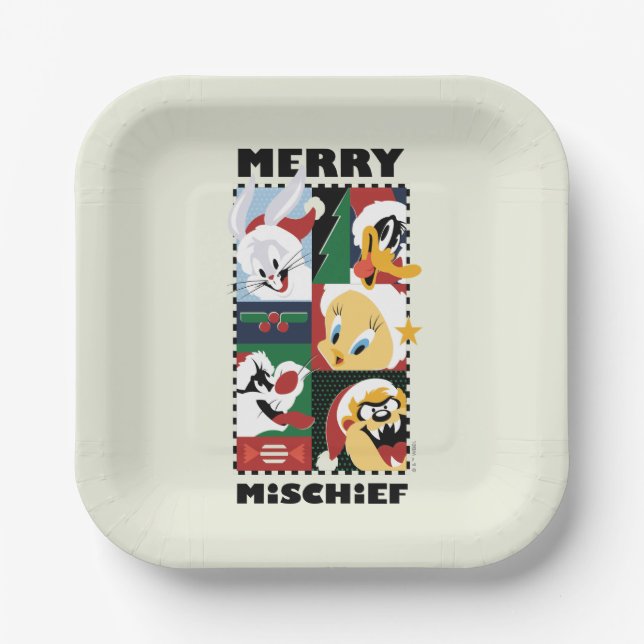 Assiettes En Carton LOONEY TUNES™ Joyeux Mischief (Recto)