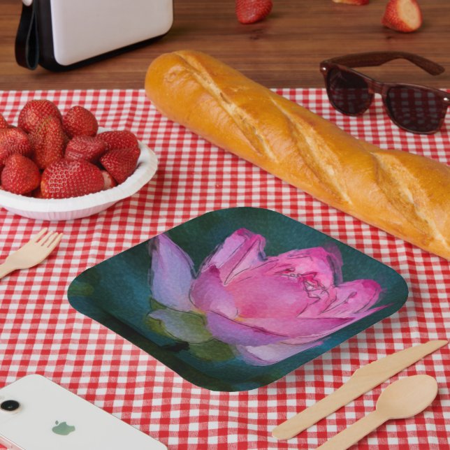 Assiettes En Carton Lotus rose (Pique-nique)
